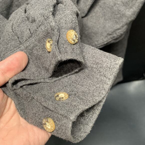 Moose Creek 100% Cotton Heavy Flannel Gray Button Up Long Sleeve Shirt Large. AA - Picture 3 of 7